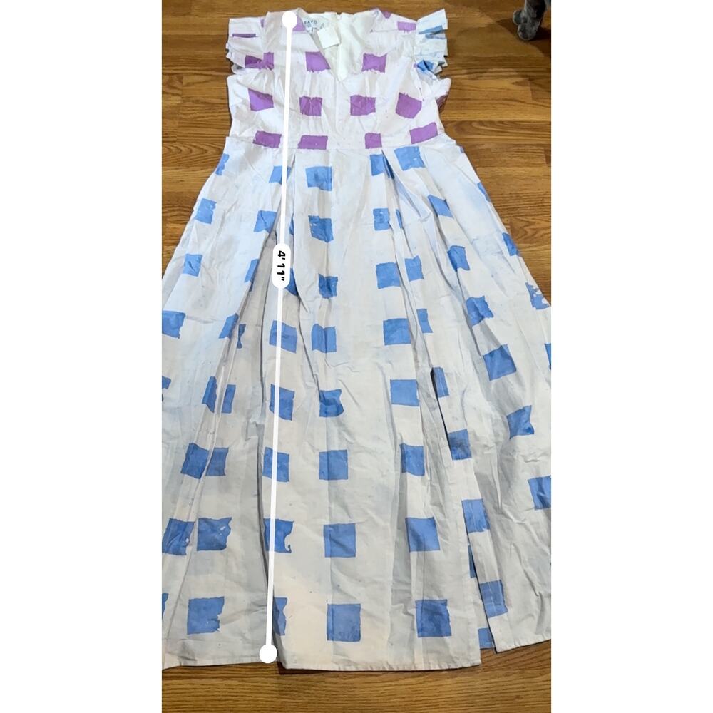 Busayo Ajala Square Neck Batik Print Cotton Maxi Dress XXL US 18 - Picture 8 of 14